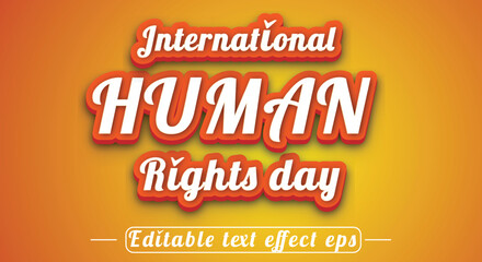 International human rights day white color 3d text effect Editable 3d styles 