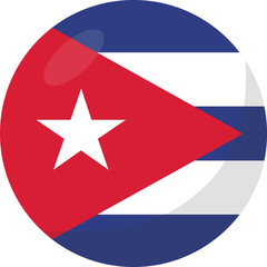 Cuba flag circle 3D cartoon style.