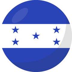 Honduras flag circle 3D cartoon style.