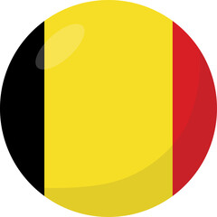 Fototapeta premium Belgium flag circle 3D cartoon style.