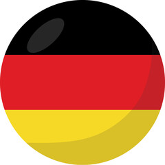Germany flag circle 3D cartoon style.