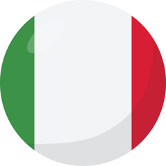 Italy flag circle 3D cartoon style.