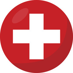 Obraz premium Switzerland flag circle 3D cartoon style.