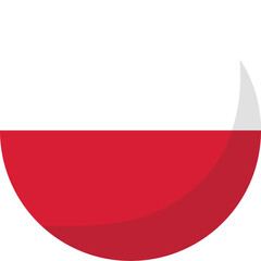 Poland flag circle 3D cartoon style.