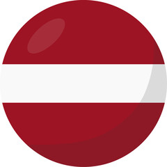 Latvia flag circle 3D cartoon style.