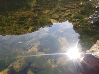 sun rays in the mountains