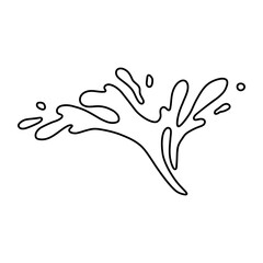 Obraz premium Water and juice splash liquide. One line stroke outline vector Illustration Fresh juice splashed, colorful spectacle of liquid energy A wave shape, rhythmic pattern inspired by seas dance A drop