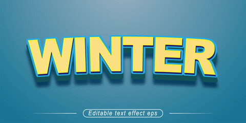 Winter yellow color 3d text effect Editable 3d styles 