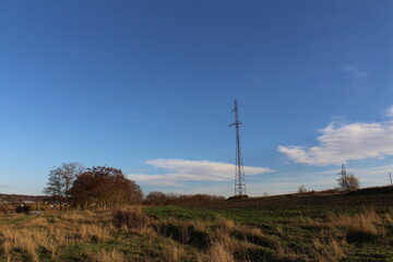 A tall tower in a field