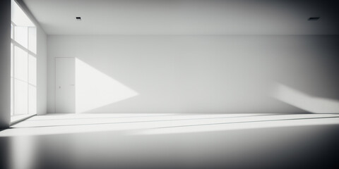 White room interior with empty wall