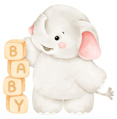 Fototapeta premium cute baby elephant