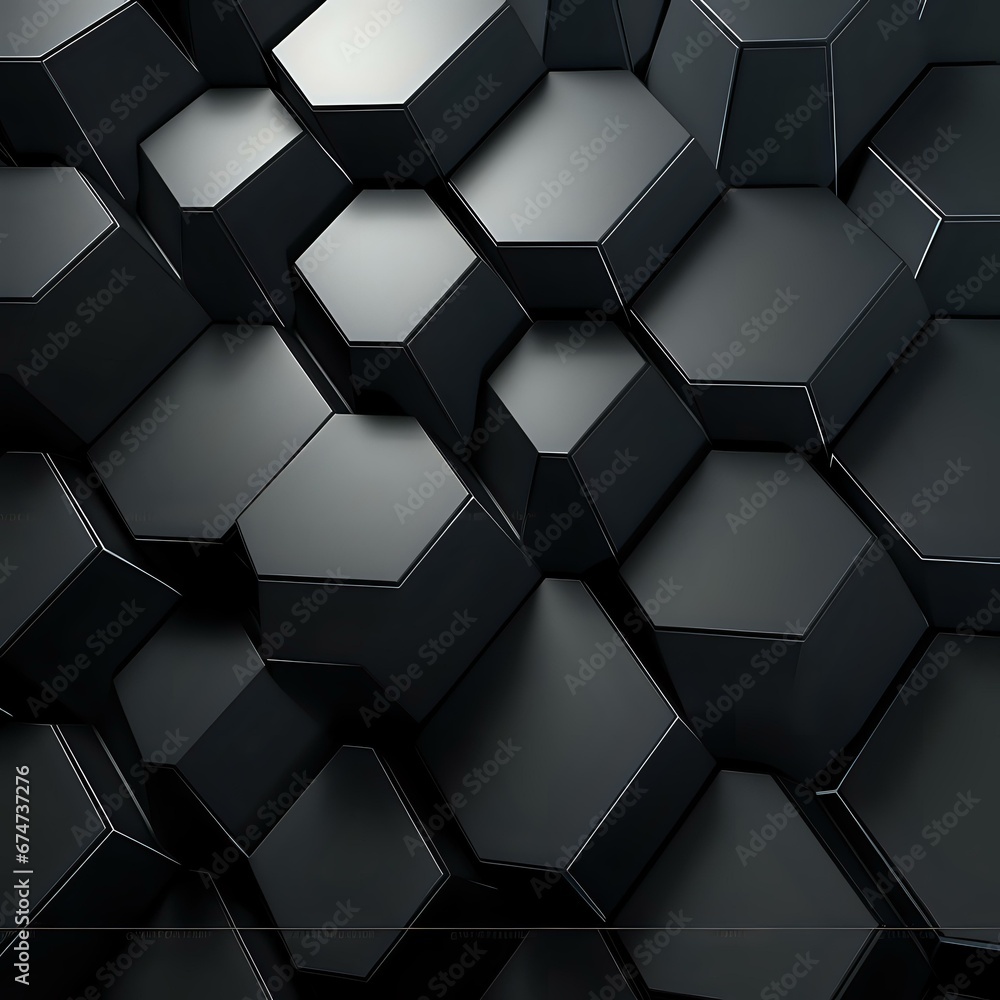 Wall mural abstract background with hexagons. generative ai