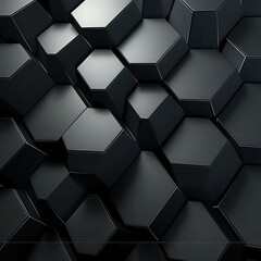 abstract background with hexagons. Generative AI