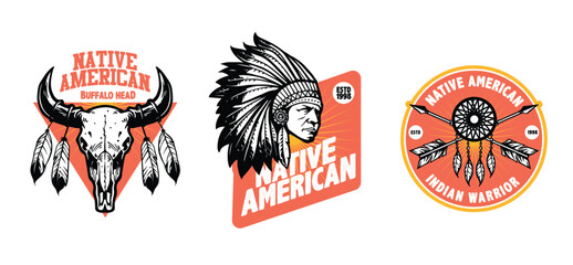indian and native american badge design