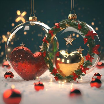 Valentine Day Background Wallpaper Poster Card Print Christmas background decoration baubles balls. Decorative beautiful Ball. Xmas Ornament Balls. Holiday Merry Christmas. Festive New Year template 
