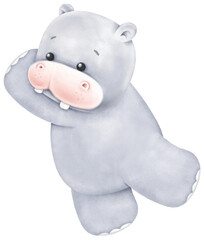 Cute hippo cartoon
