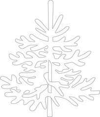 Spruce coniferous tree, evergreen plant - vector linear drawing for logo, coloring book or pictogram. Outline. Christmas tree for coloring book
