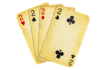 poker cards on white isolated background