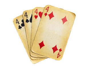 poker cards on white isolated background
