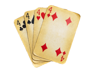 poker cards on white isolated background