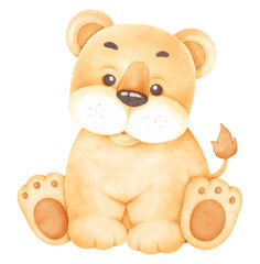 Cute baby girl lion cartoon