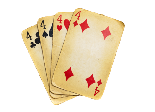 poker cards on white isolated background