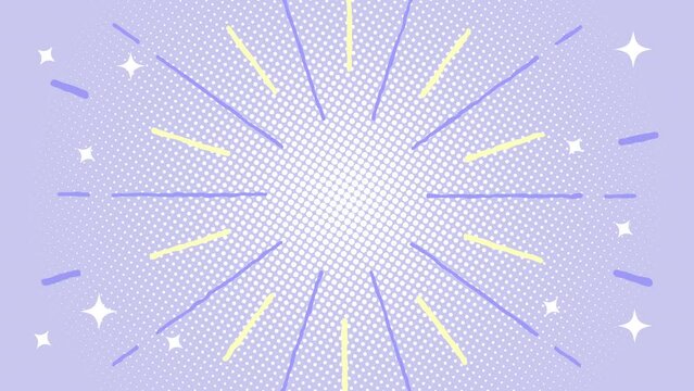 手書き風の線　回転するループアニメーション　 
水玉背景　 線は2色