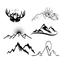 Mountain icon Logo Pro Vector Set.