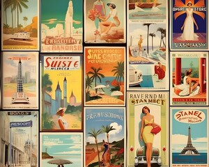 Vintage postcards of the famous tourist attraction