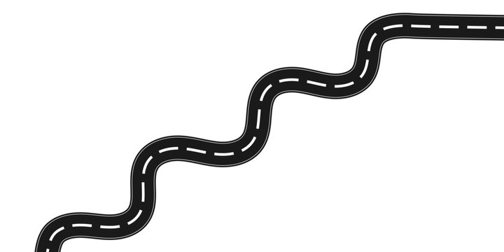 Top view on a curved highway road map. Roadmap diagram, SVG Vector illustration.