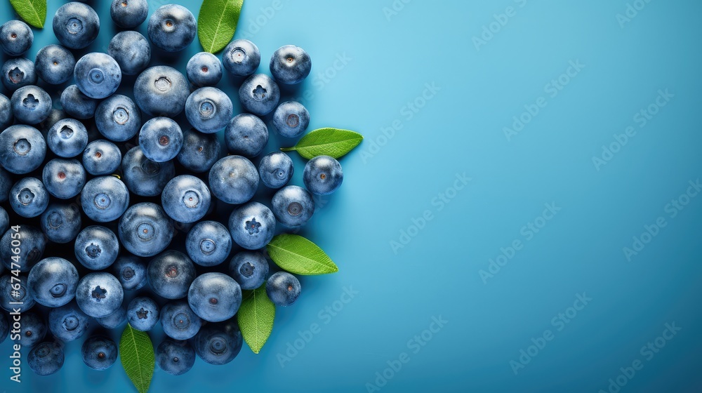 Sticker fruit natural food blue top view illustration background fresh, organic group, ripe ingredient fruit natural food blue top view