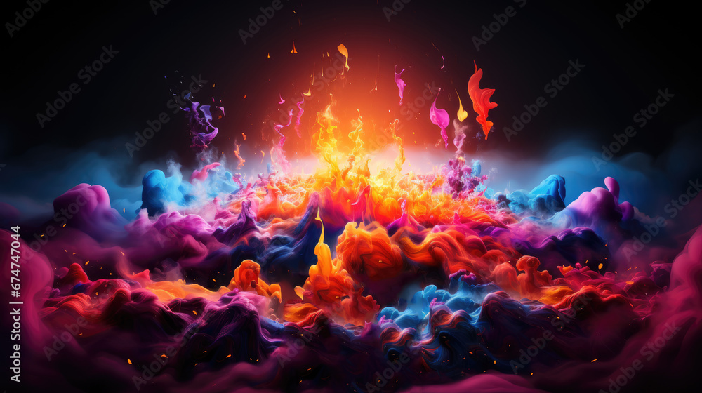 Aufkleber abstract colorful fluid drops background