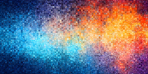 Digital colorful glitter square mosaic abstract texture background. - obrazy, fototapety, plakaty