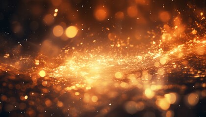 Obraz na płótnie Canvas Radiant golden particle cascade with mesmerizing fluid display and enchanting sparkles