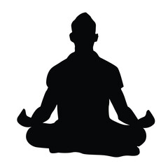 Meditation silhouette vector