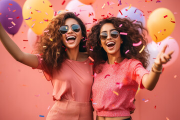 Generative ai young indian women friends partying