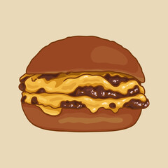 Juicy Lucy. Popular types of burgers.