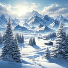 Arctic charm and pristine perfection in snowy elegance wallpaper