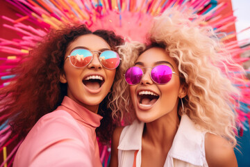 Generative ai young latina women friends partying