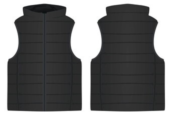 Black winter vest. vector illustration © marijaobradovic
