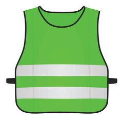 Green reflective vest. vector illustration