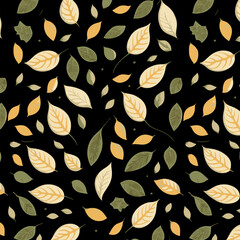 seamless pattern with leaves | autumn leaves seamless background