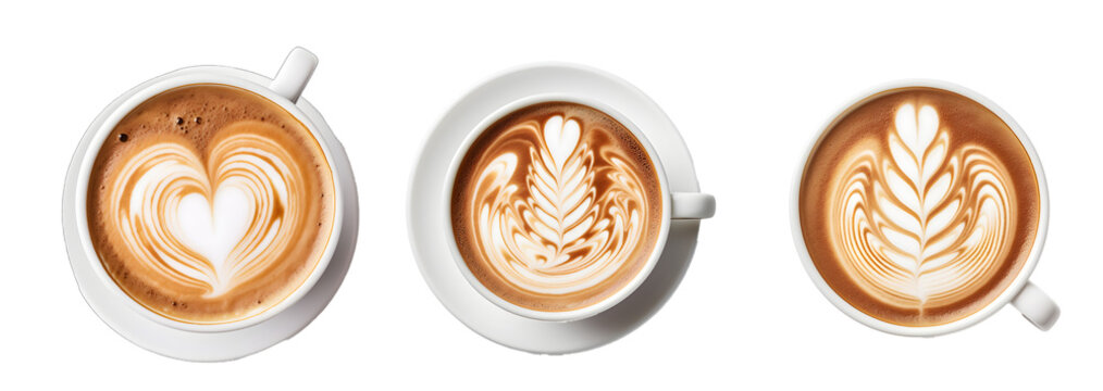Cafe mocha in white mug isolated on transparent PNG background, Generative Ai