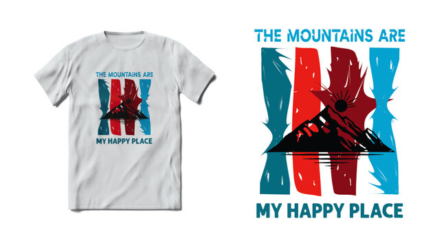 The mountain t shirt design concept, T-Shirt Stock Illustrations, vector image print 