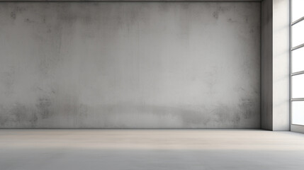 Interior of a minimal empty modern gray room with copy space. Generative AI