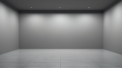 Interior of a minimal empty modern gray room with copy space. Generative AI