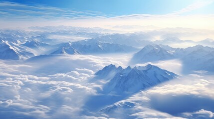Fototapeta na wymiar cloud mountain heaven snow landscape illustration blue scene, scenic panorama, sunlight grass cloud mountain heaven snow landscape