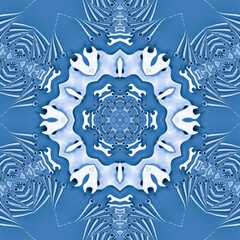 light blue azure coloured collection of spanners in shades blue background in a complex floral fantasy pattern and intricate design