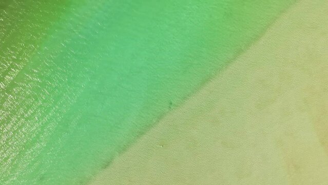 Aerial view of Isla Holbox ocean seabed, Quintana Roo, Mexico.