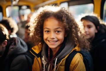 Kid on school bus